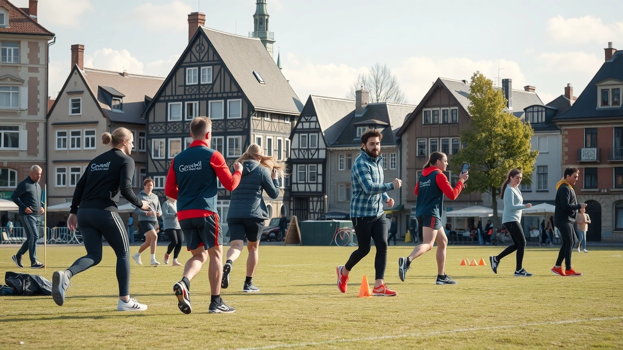 groupe de personnes faisant du sport en plein air