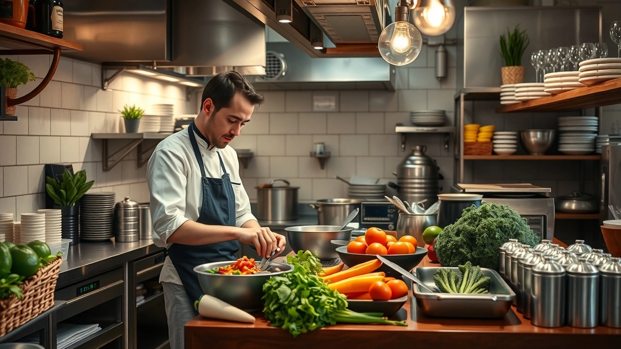 cuisine d'un restaurant strasbourgeois avec des ingredients locaux