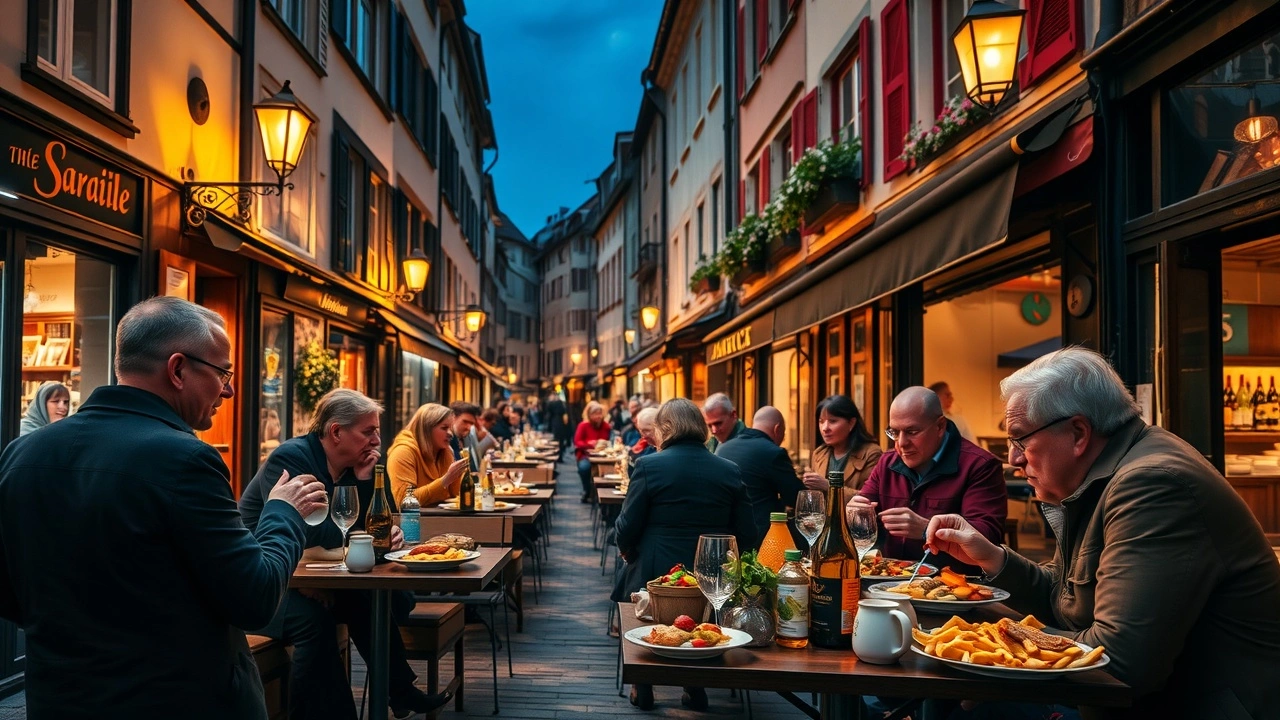 diner sur une terrasse à Strasbourg la nuit