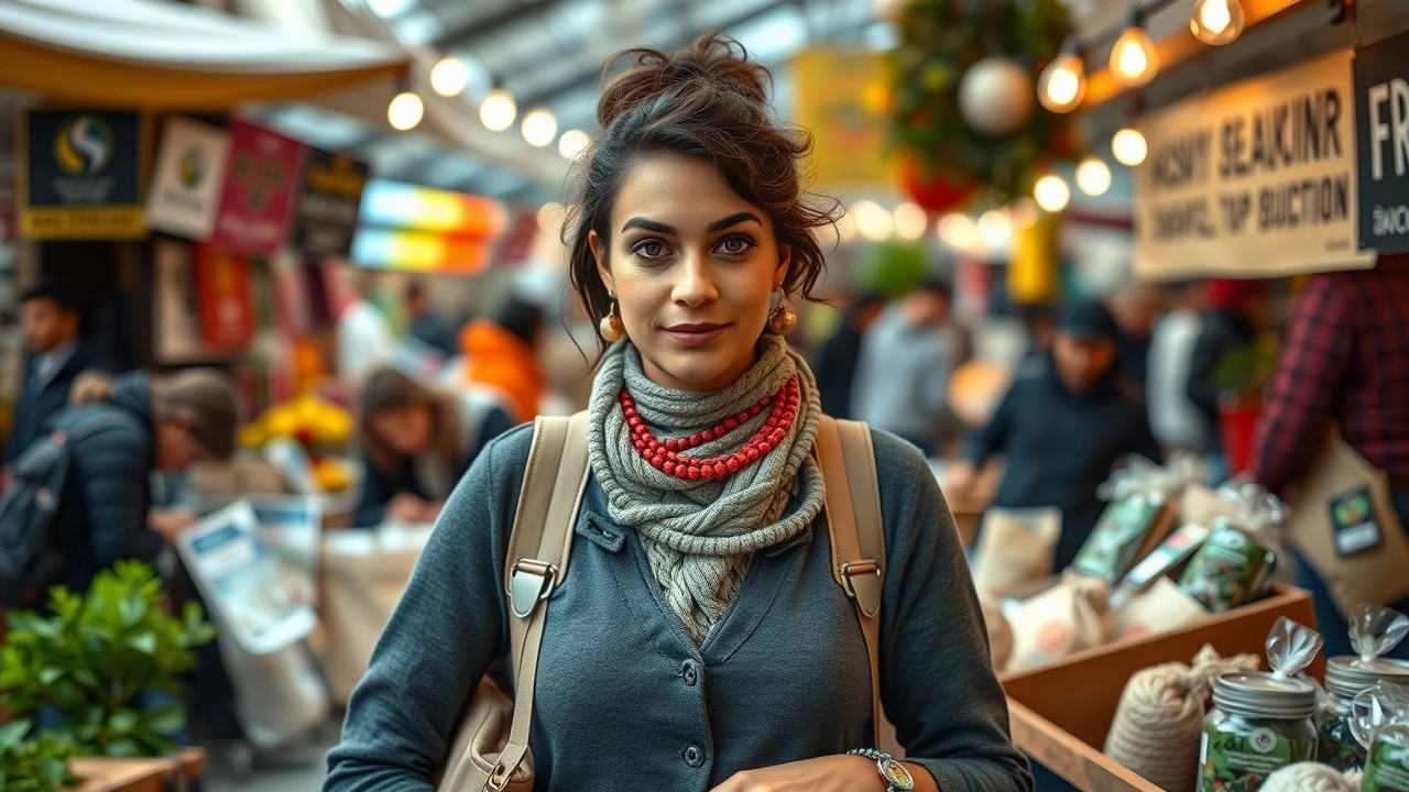 entrepreneuse strasbourgeoise dans un marché équitable