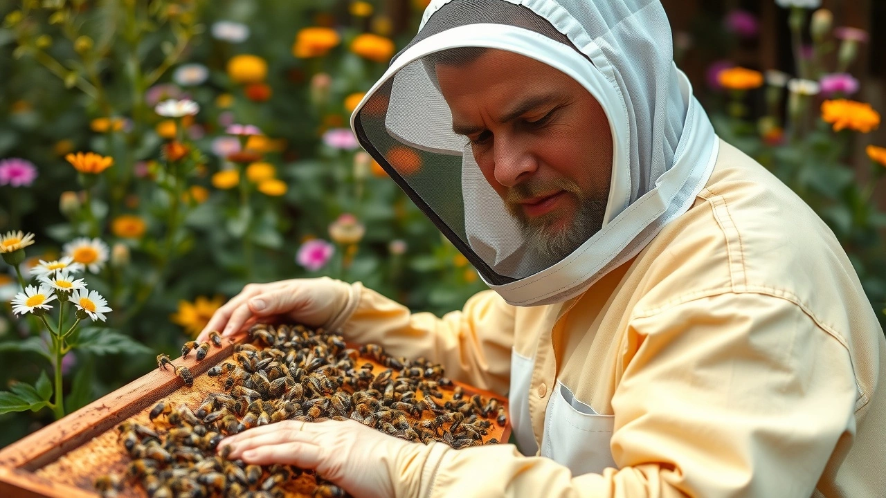 Portrait d'un apiculteur strasbourgeois engagé dans la préservation des abeilles et de la biodiversité.