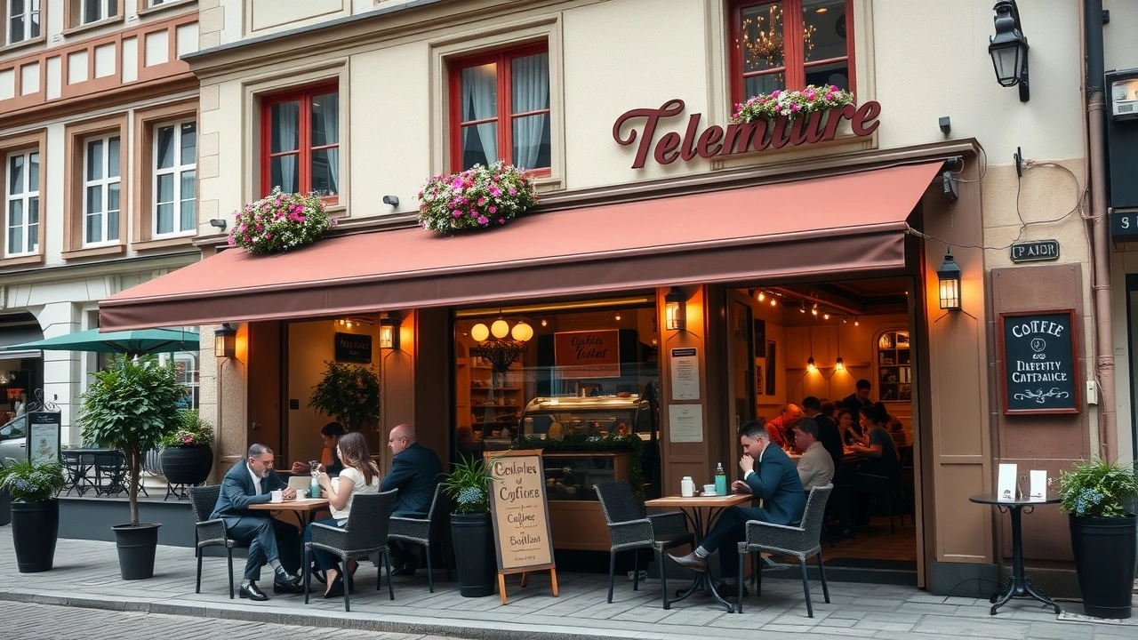café de Strasbourg avec clients et boissons