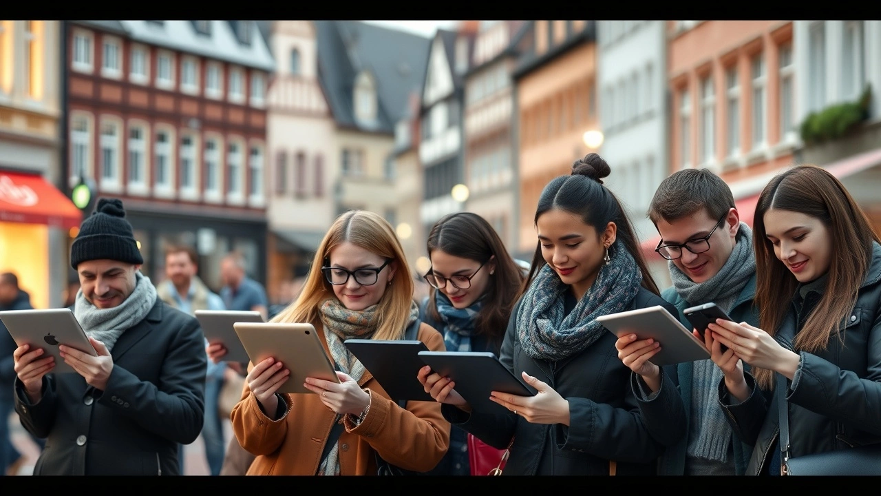 groupe divers utilisant la technologie numérique à Strasbourg