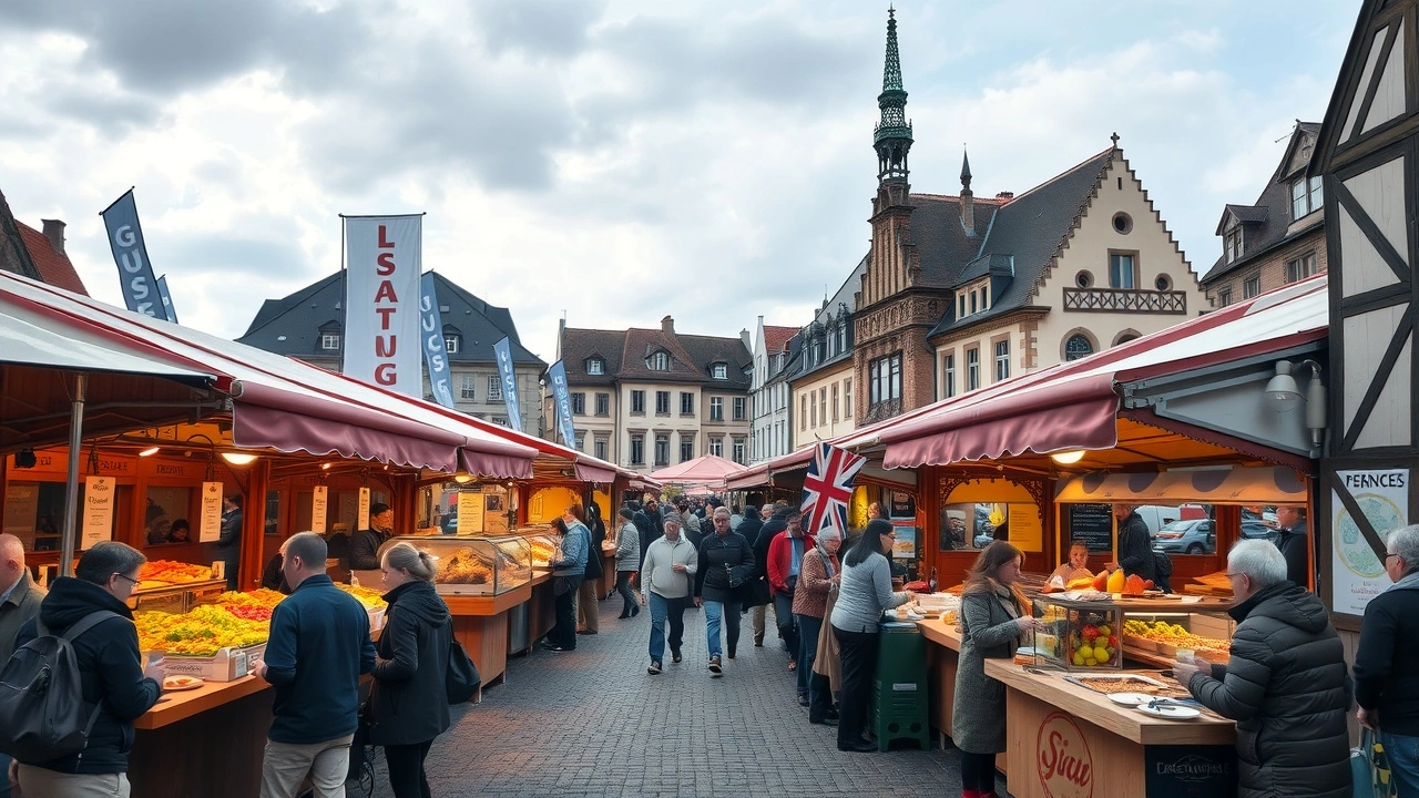 marché de nourriture abordable durant un festival à Strasbourg
