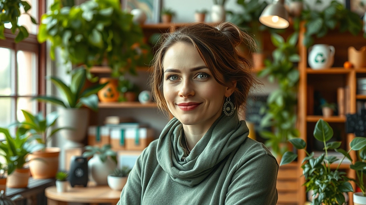 Portrait d'une entrepreneuse strasbourgeoise innovante en économie circulaire