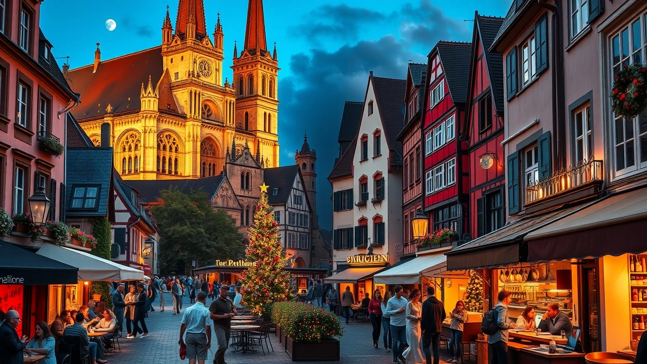 Scène de Strasbourg de jour et de nuit avec ses événements incontournables