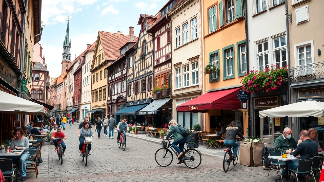 scene de Strasbourg avec des personnes dans la rue