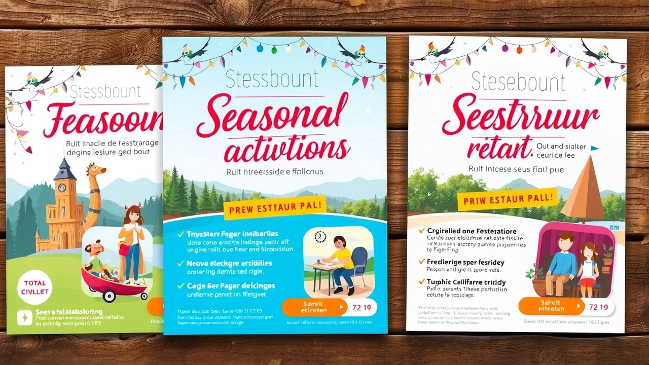 des flyers promotionnels de loisirs saisonniers