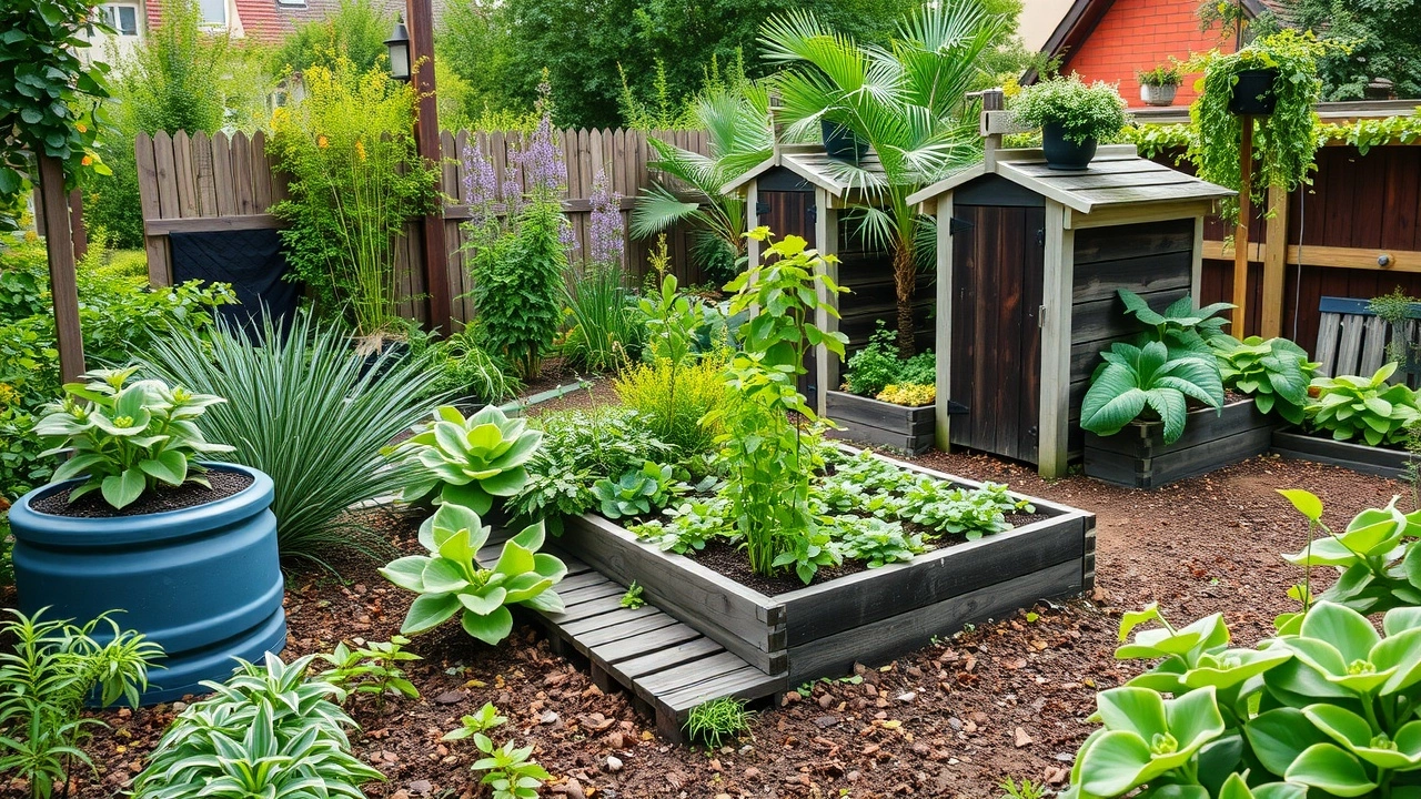 jardin durable avec plantes locales et compostage