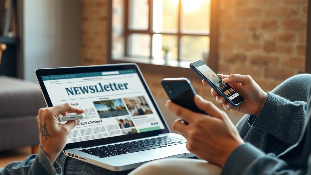 une personne lisant une newsletter de loisirs