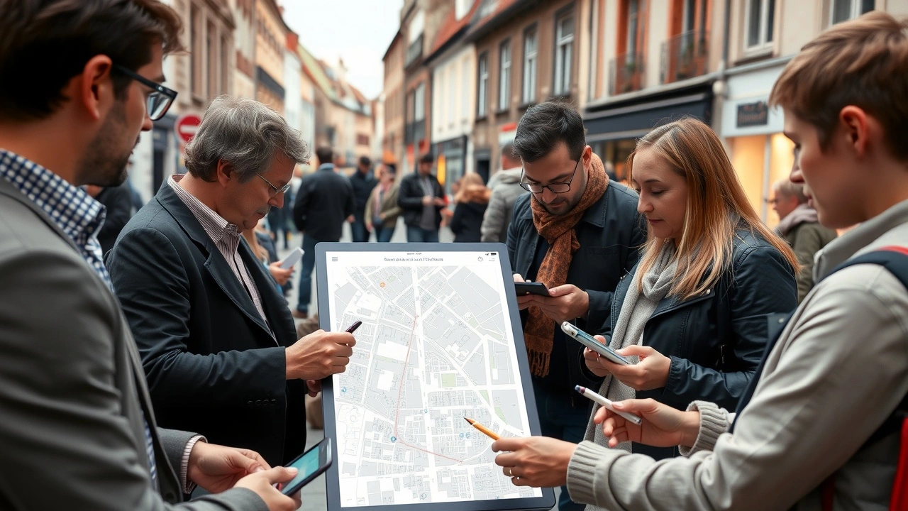 citoyens utilisant des outils numériques pour le développement urbain