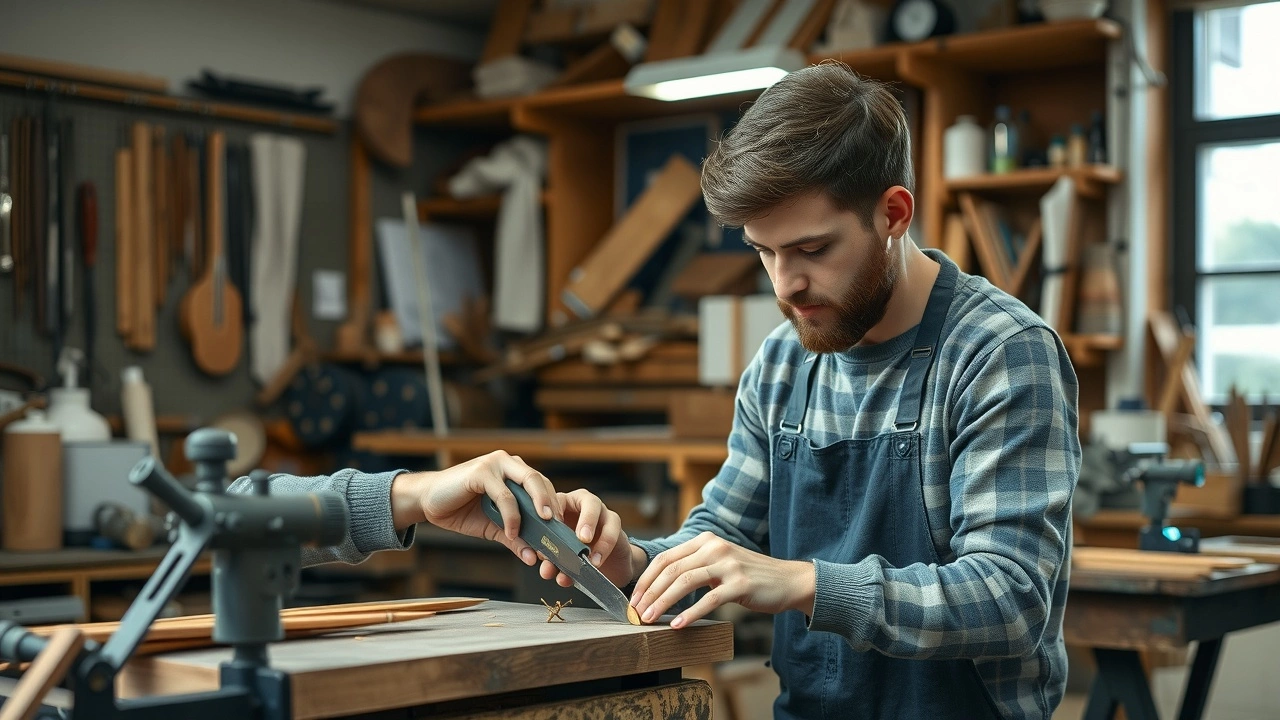 portrait d'un jeune entrepreneur dans son atelier