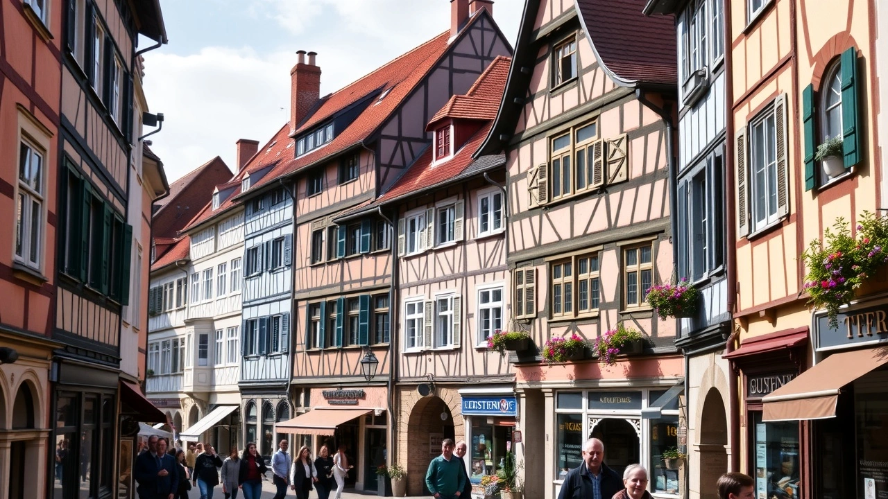 rue pittoresque de Strasbourg avec maisons à colombages