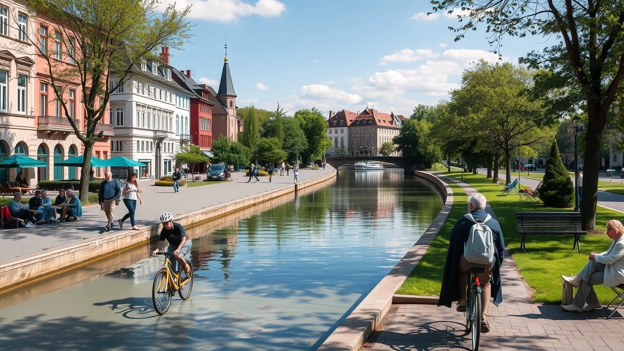 personnes profitant des activites en plein air a Strasbourg