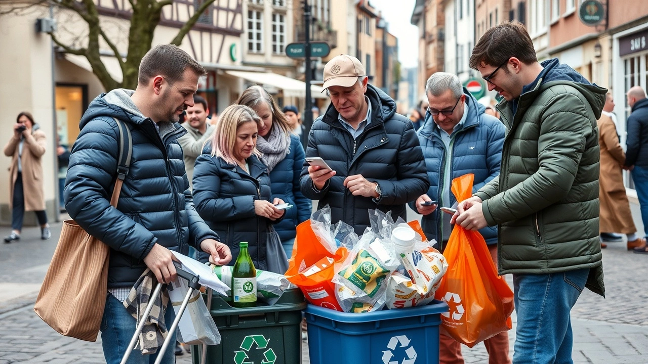 citoyens participant a une initiative de recyclage