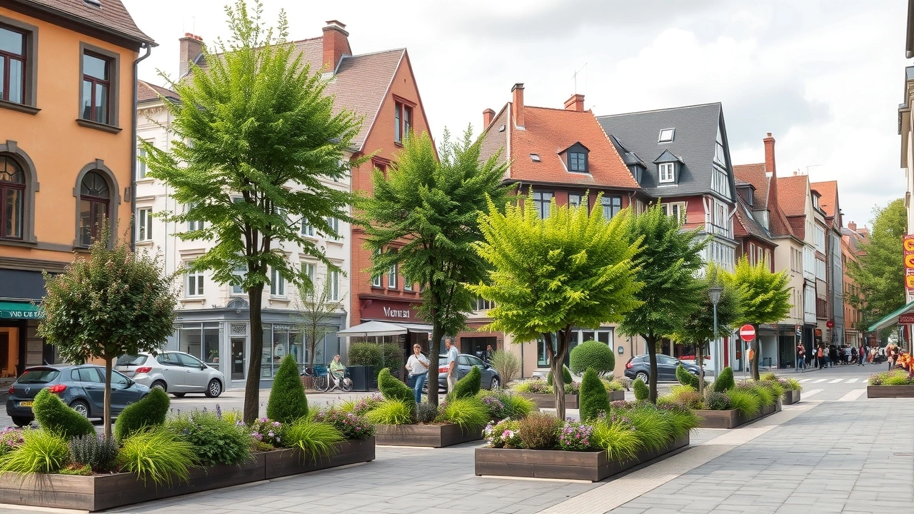 installation de verdure dans un quartier de Strasbourg
