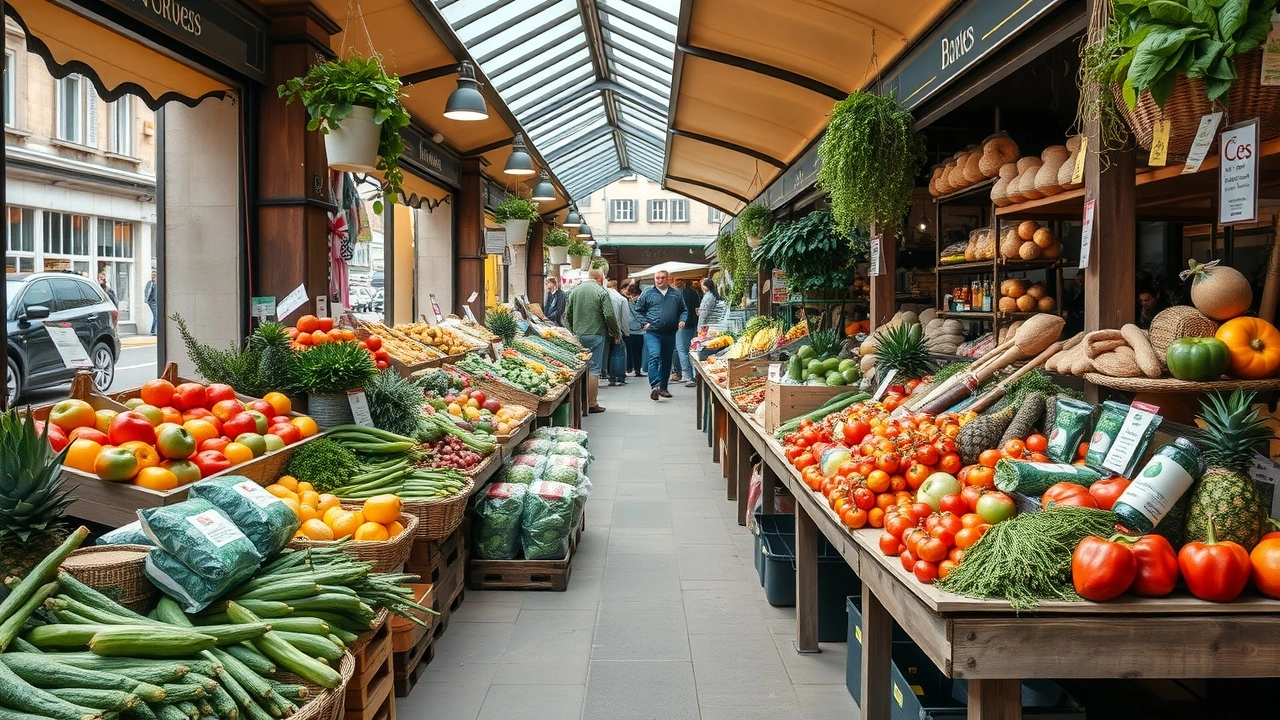 marché local à Strasbourg avec produits frais