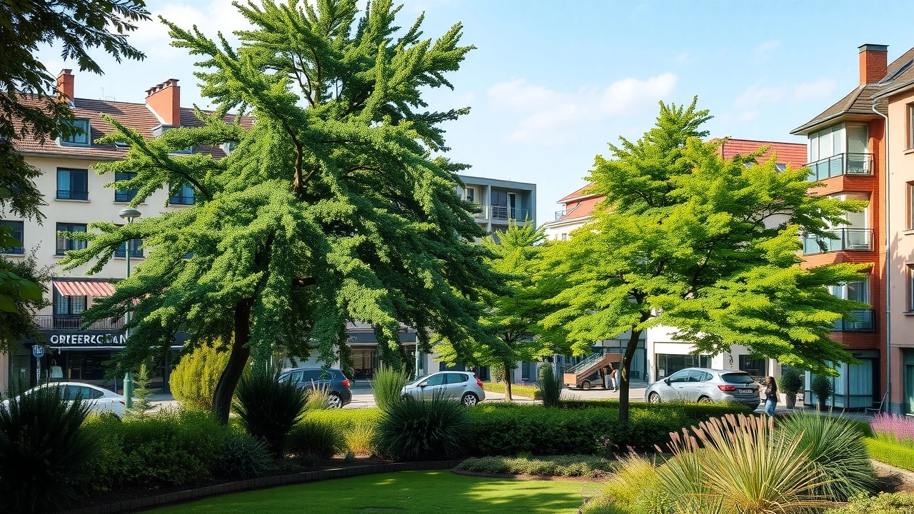 paysage urbain verdoyant de Strasbourg avec des plantes