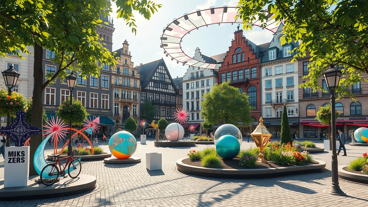 La place Kléber à Strasbourg avec des installations artistiques pour l'été 2025.