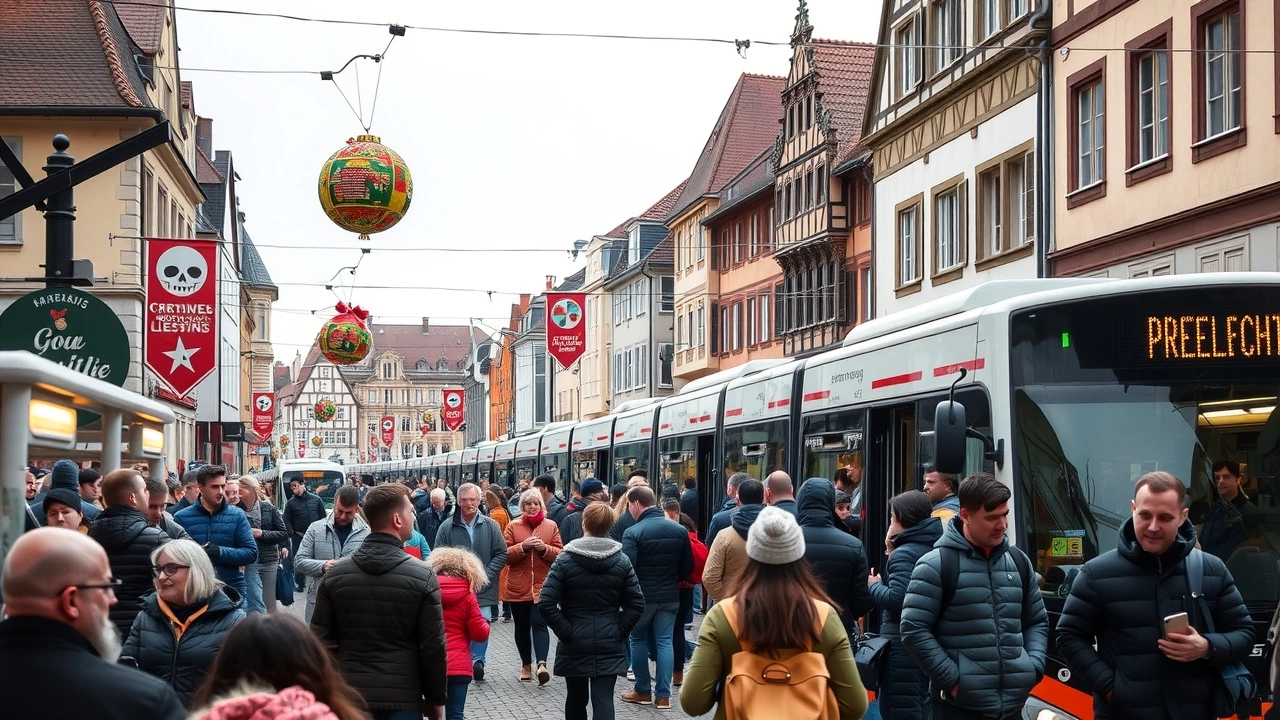 passagers utilisant les transports en commun à Strasbourg