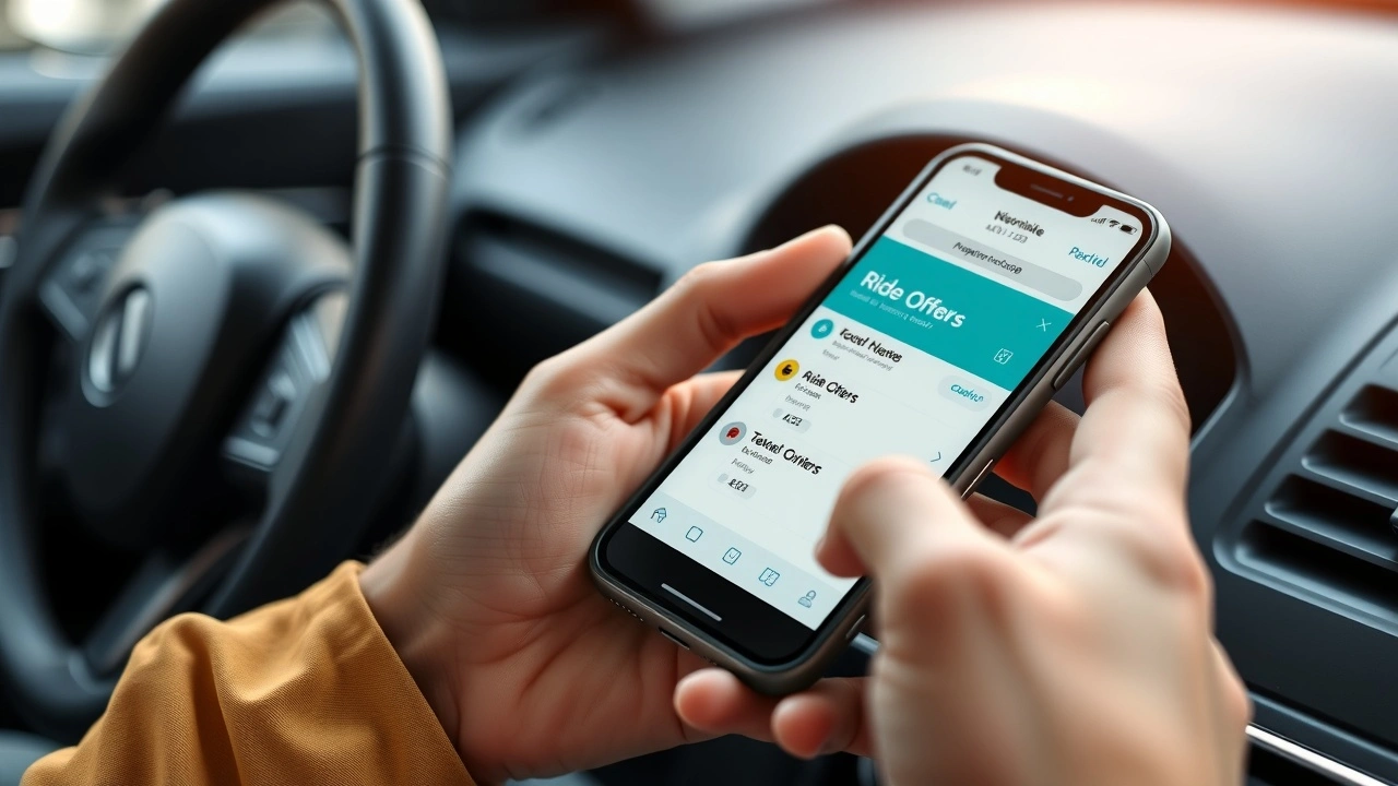 une personne utilisant une application de covoiturage