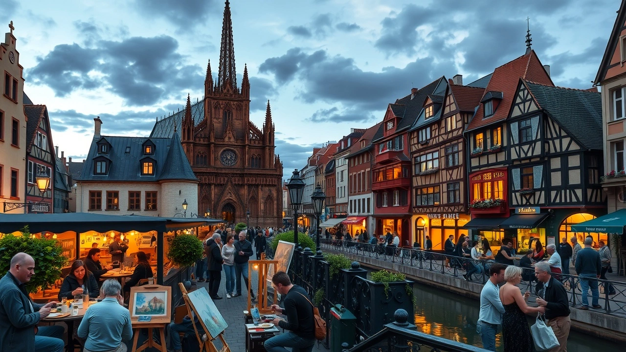 Une scène culturelle animée à Strasbourg, de jour comme de nuit.