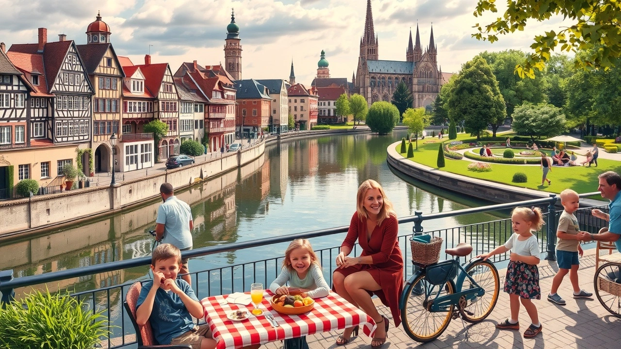 Une famille profite d'une journée à Strasbourg entre culture et loisirs.