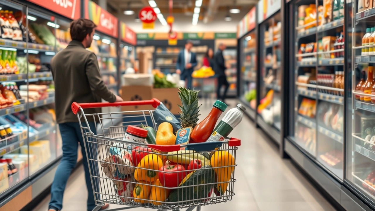 person faisant des courses dans un supermarche a Strasbourg