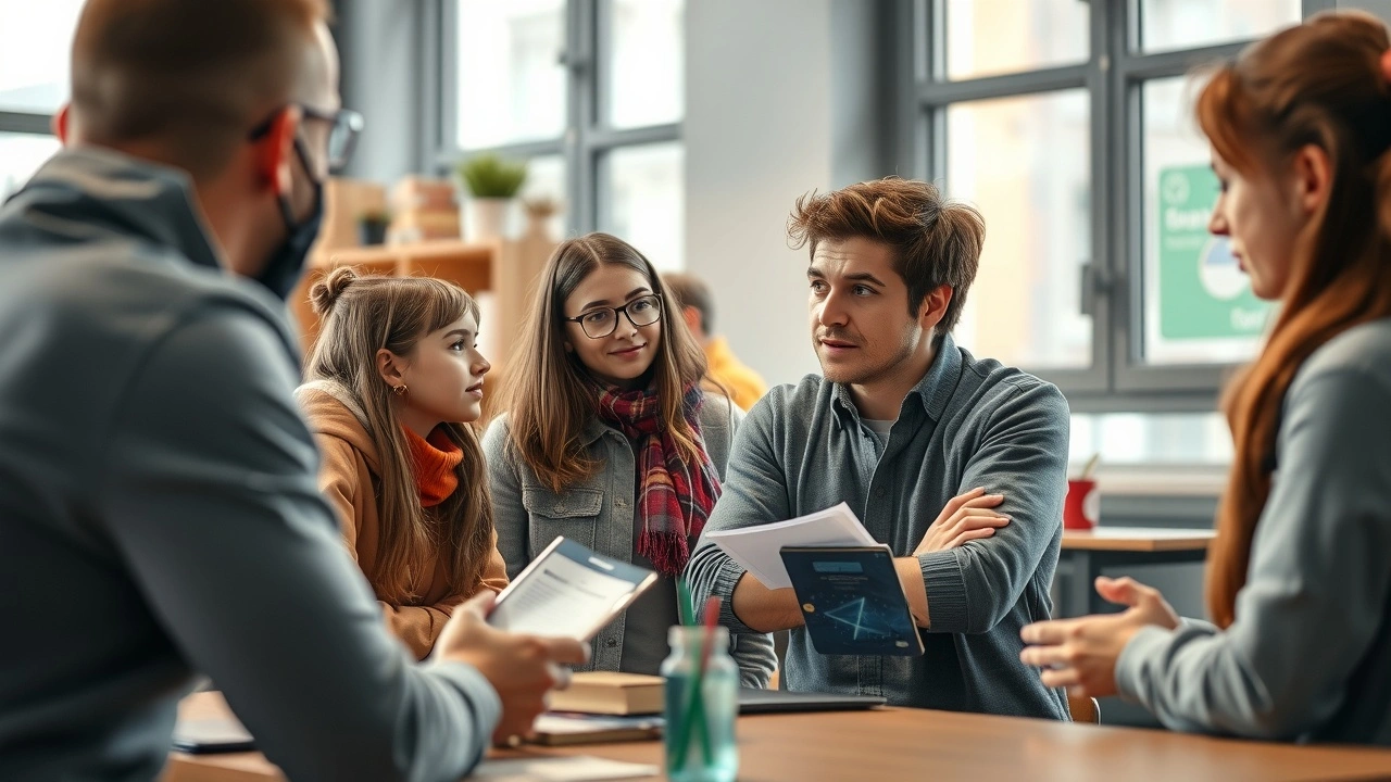 entrepreneuse strasbourgeoise dans une salle de classe inclusive