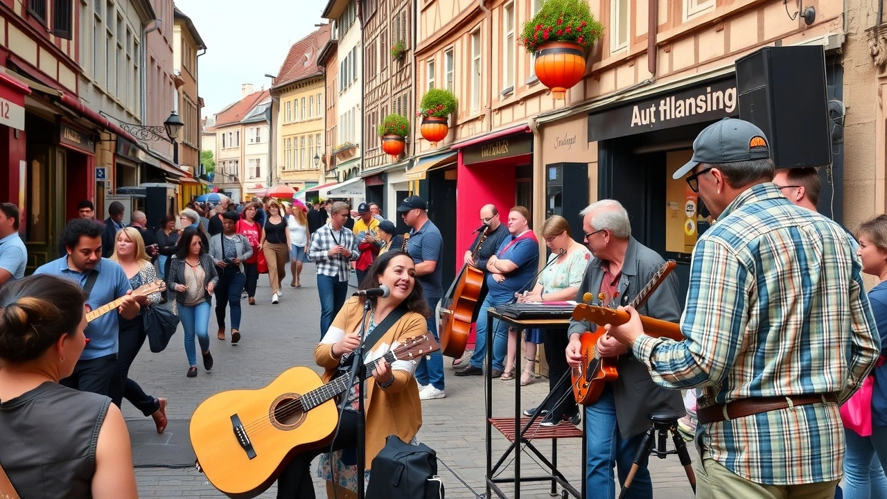 festival de rue avec artistes locaux a Strasbourg