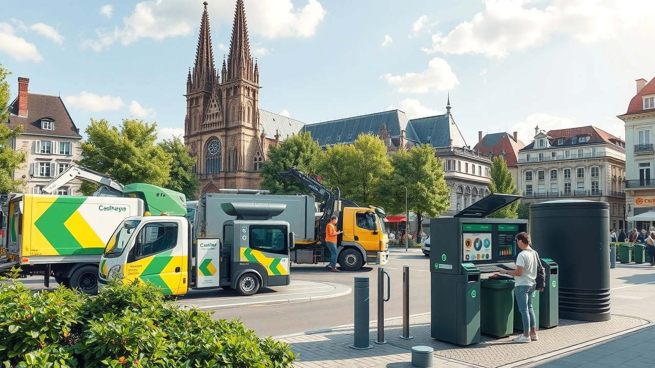 Illustration des technologies modernes de gestion des déchets à Strasbourg.