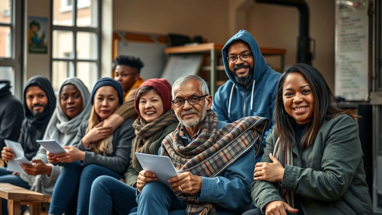 groupe divers de personnes formant des compétences professionnelles