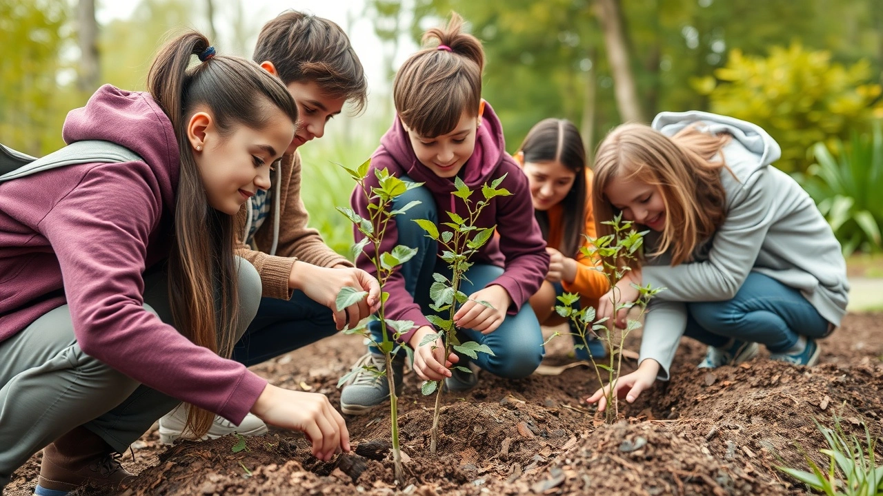 jeunes participants à une initiative écologique à Strasbourg