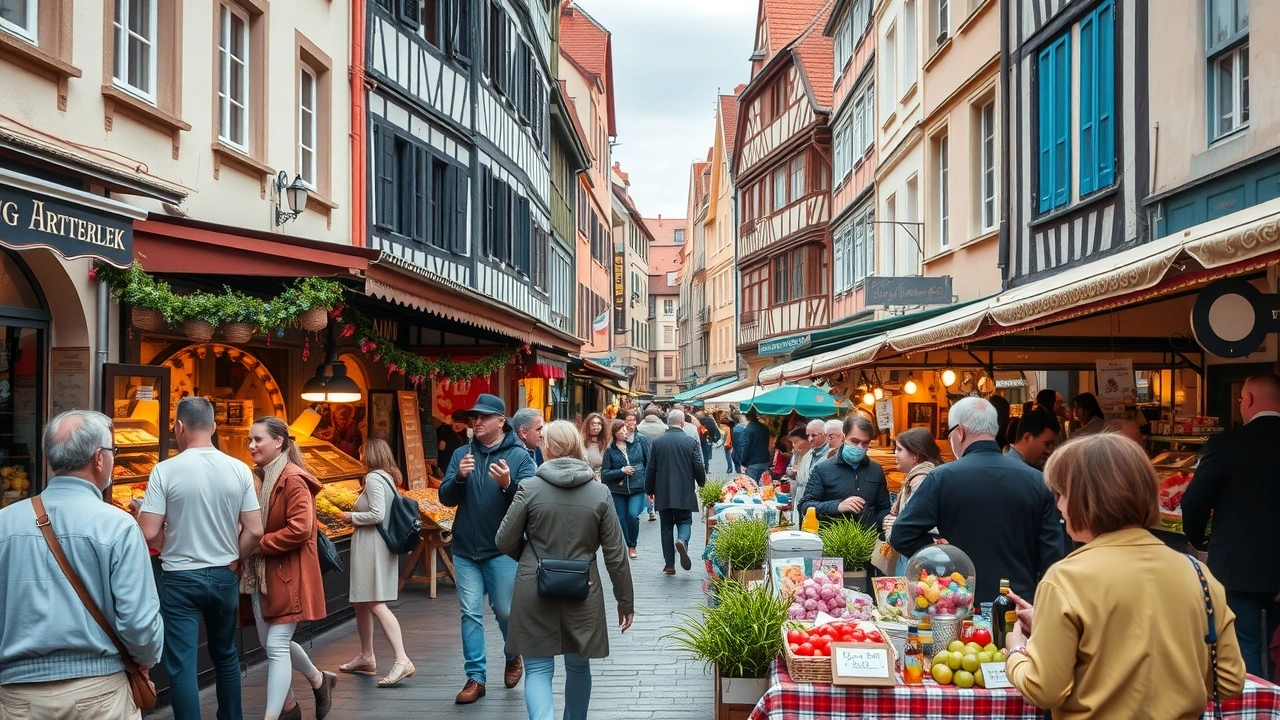 marché animé à Strasbourg avec loisirs culturels abordables