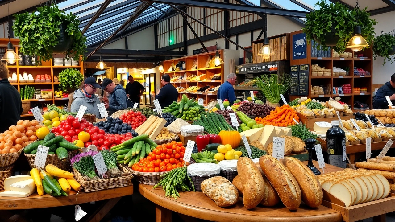 marché de Strasbourg avec des produits frais