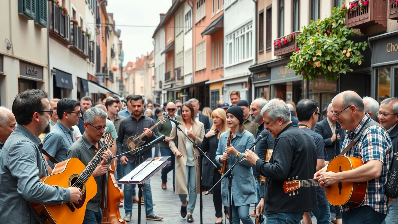 musiciens animant un evenement de rue a Strasbourg