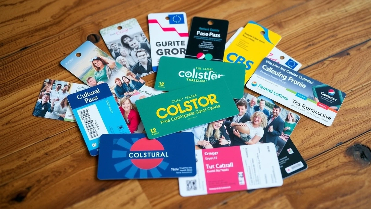 passes culture et cartes de reduction sur une table