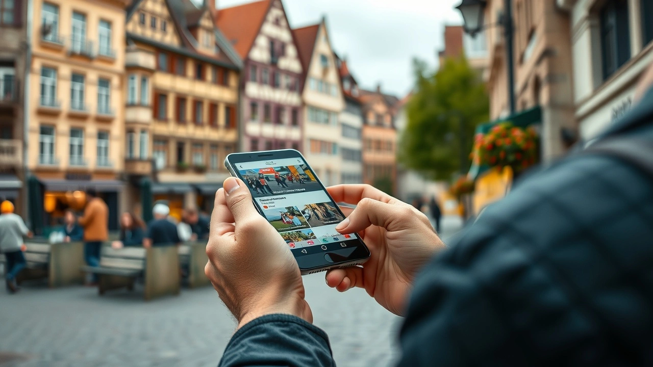 person cherchant des reductions loisirs Strasbourg sur smartphone