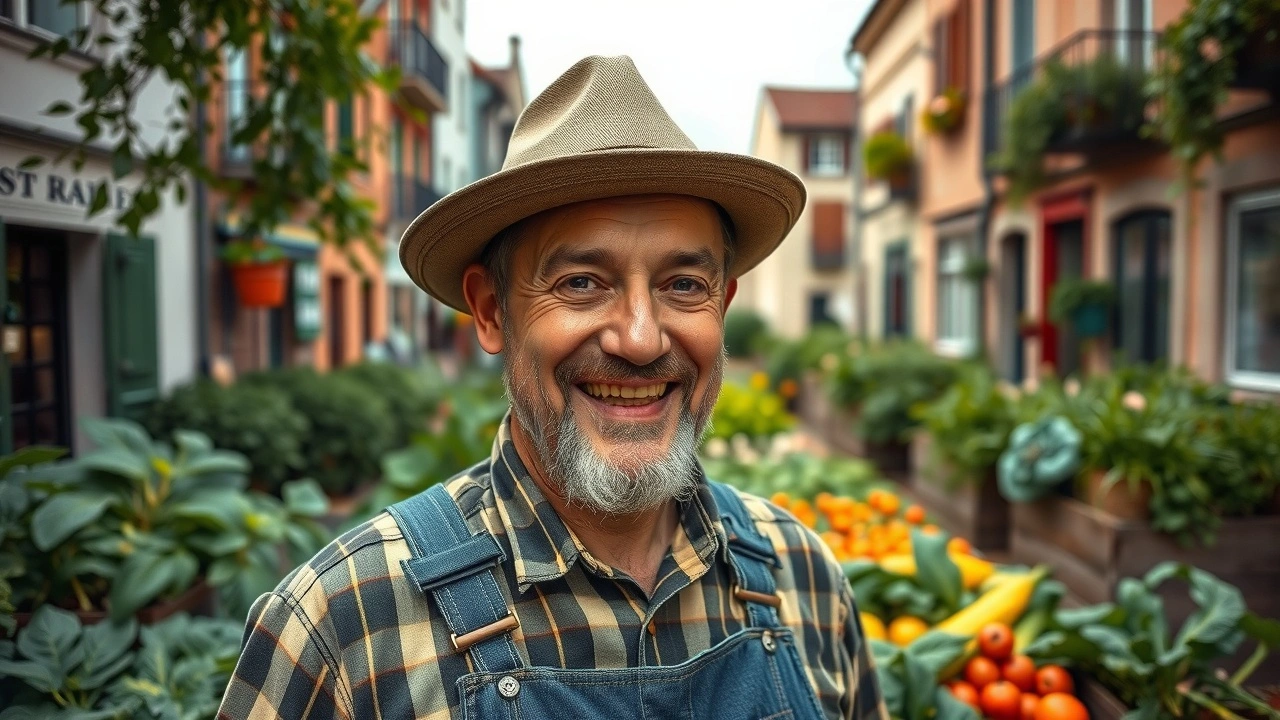 Un portrait d'un agriculteur strasbourgeois pionnier de l'agriculture urbaine durable.