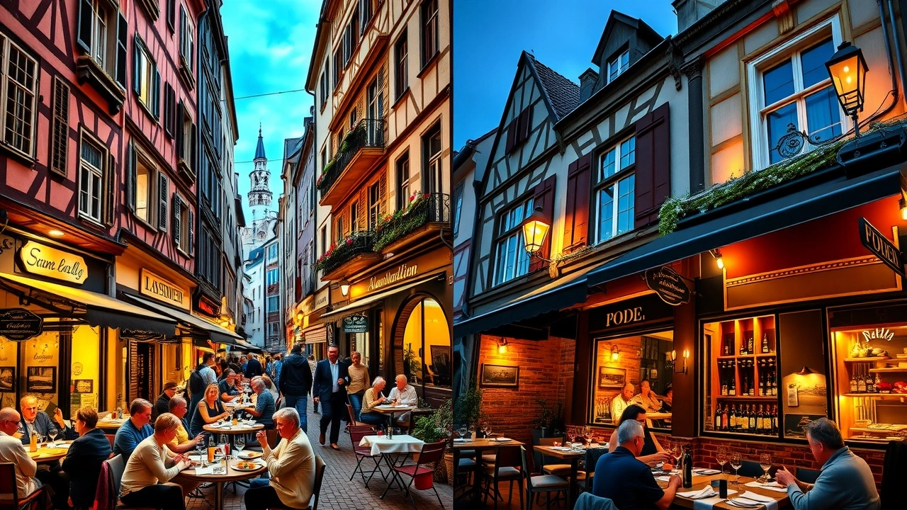 vue de Strasbourg avec restauration de jour et de nuit