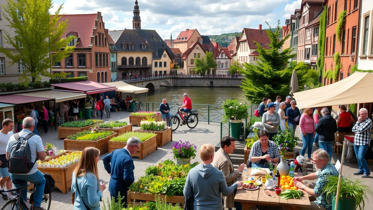Vue de Strasbourg avec des loisirs durables