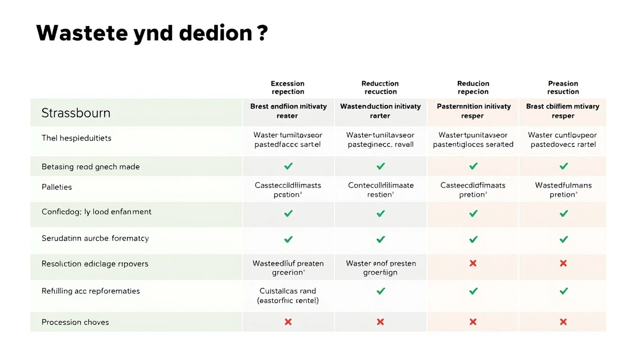 tableau comparatif des initiatives de réduction des déchets