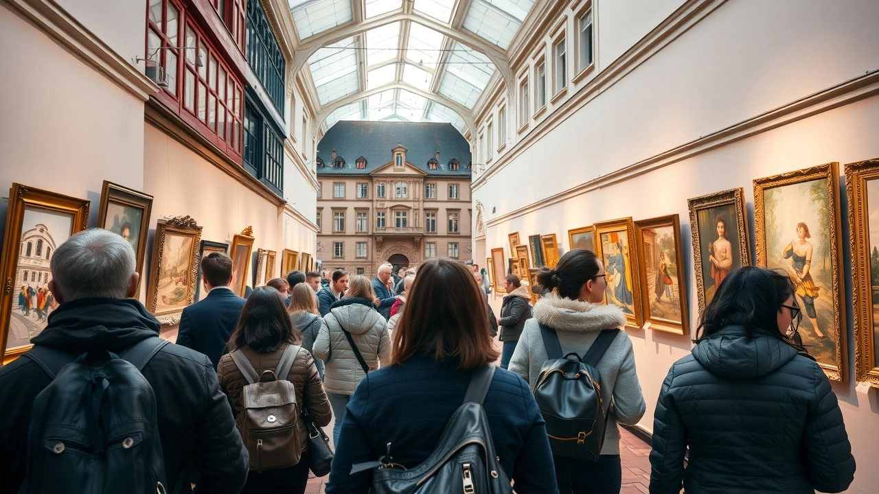 visiteurs dans des galeries d'art à Strasbourg